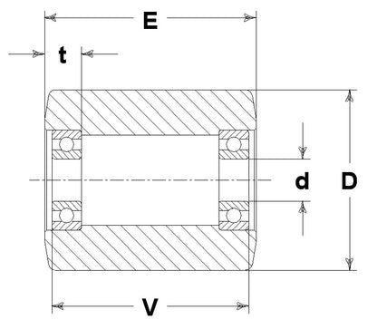ROLLER TRANSPALL. P 82X100 - 47X12 BALL BEARING 25