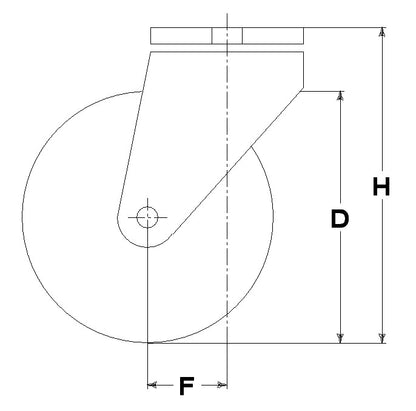WHEEL D 100X30/40 NYLON BEARING BOLT HOLE F.12 FORK M22