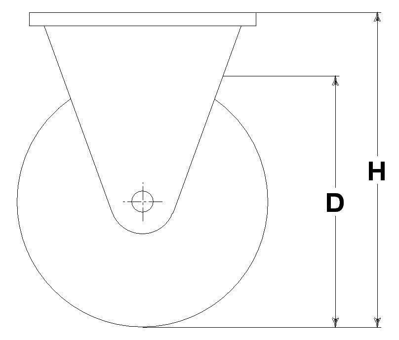 WHEEL N 200X50/60 PLAIN BORE FIXED FORK M22