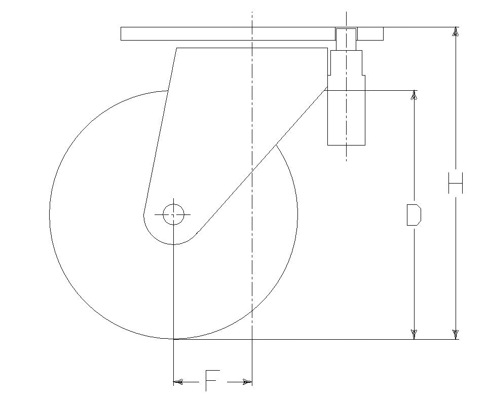 WHEEL Z 150X40+40 BALL BEARING SWIVEL FORK G80+DIR.LOCK. A 2 POS.