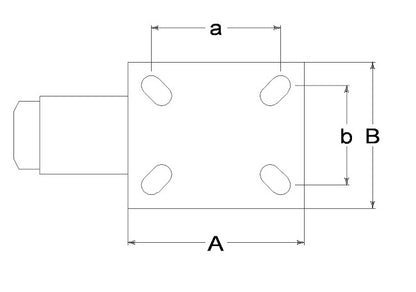 WHEEL P 100X40/40 PLAIN BORE SWIVEL FORK M22L/50 + BRAKE