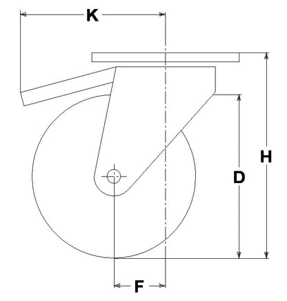 WHELA E 160X50/60 RB SWIVEL FORK M40 + BRAKE