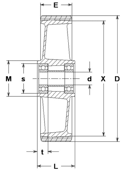 WHEEL T 225X60/70 47X17 BB 25