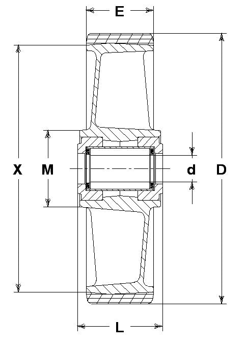 WHEEL T 100X40/40(86) RB. 15