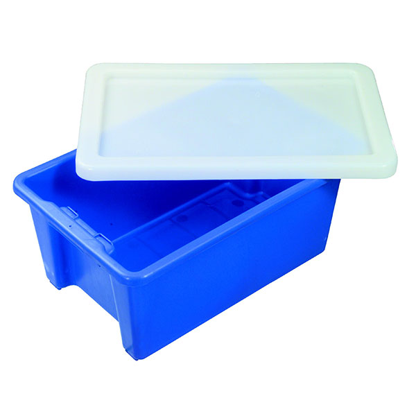 medium plastic crate with lid