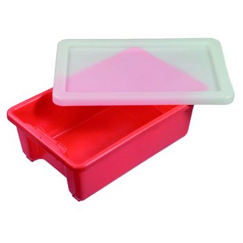 small plastic crate with lid