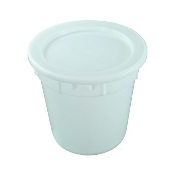 white nally plastic circular bin bucket